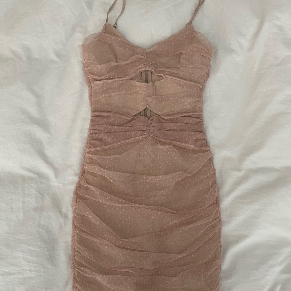 Lulus - pale rose midi dress, size XS